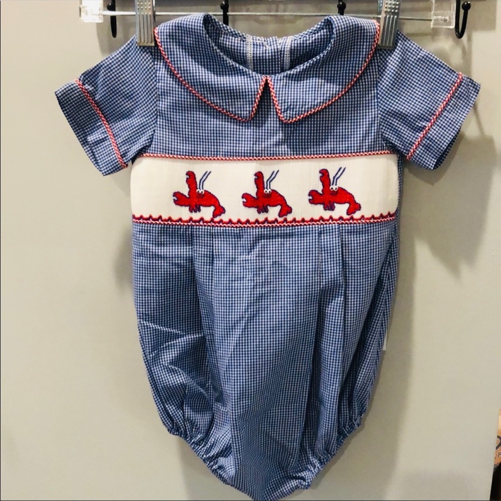 Three Sisters Embroidered Gingham Romper 🦞